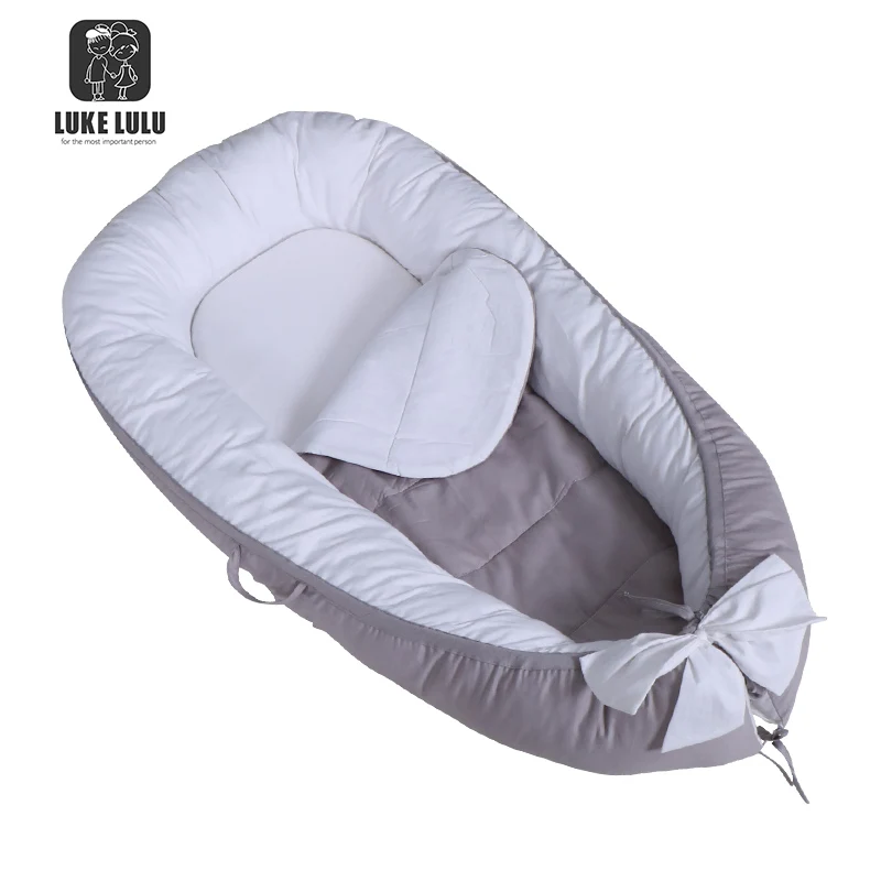 luxury foldable newborn portable co sleeper grey baby lounger nest bed snuggle