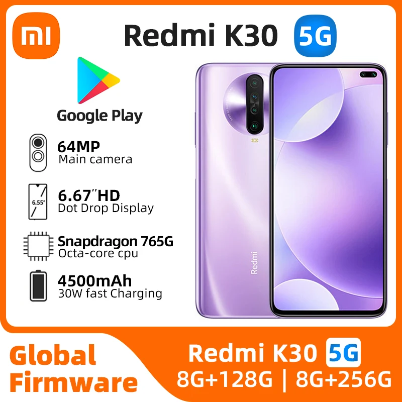 Redmi k30 5G Android Unlocked 6.67 inch 8GB RAM 256GB ROM All Colours in Good Condition Original used phone