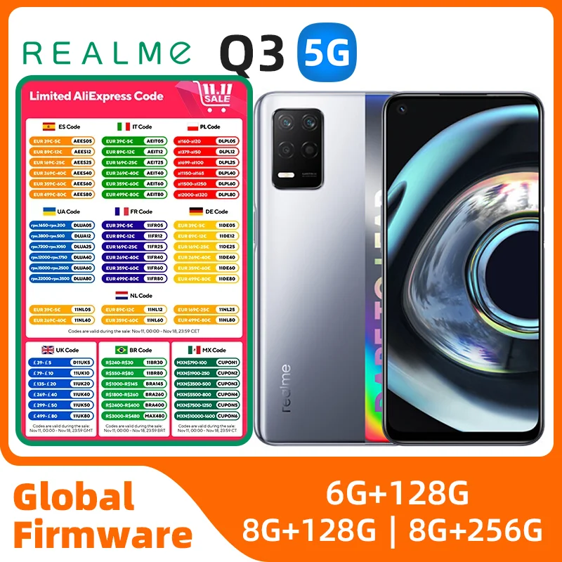 Realme Q3 Android 5G Unlocked 6.5 inch 256G All Colours in Good Condition Original used phone
