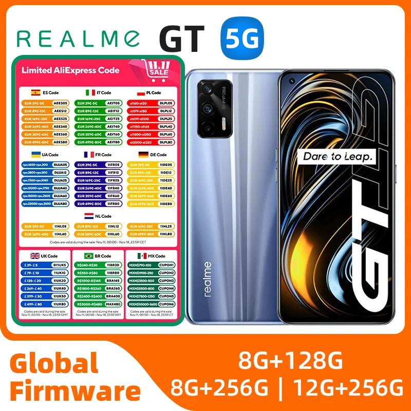 Realme GT Android 5G Unlocked 6.5 inch 128G All Colours in Good Condition Original used phone