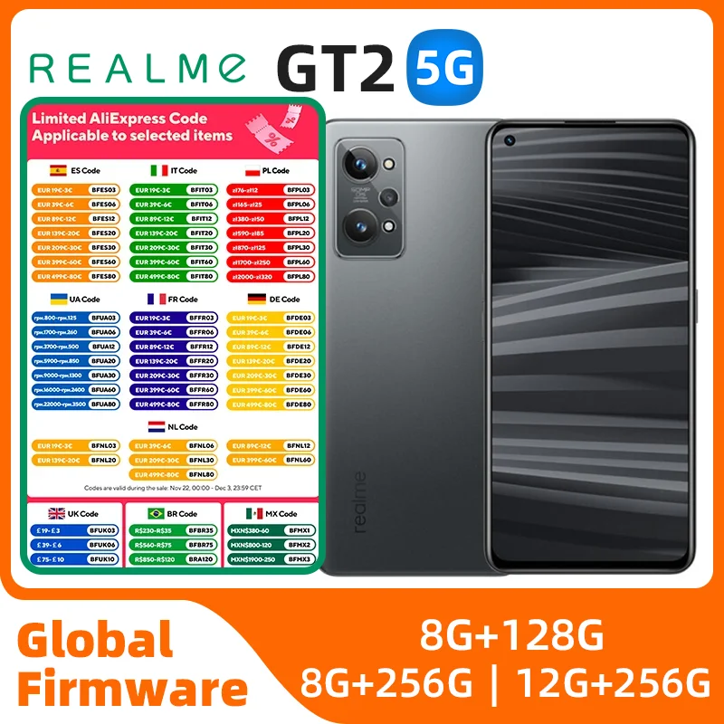 Realme GT2 Android 5G Unlocked 6.62 inch 256G All Colours in Good Condition Original used phone