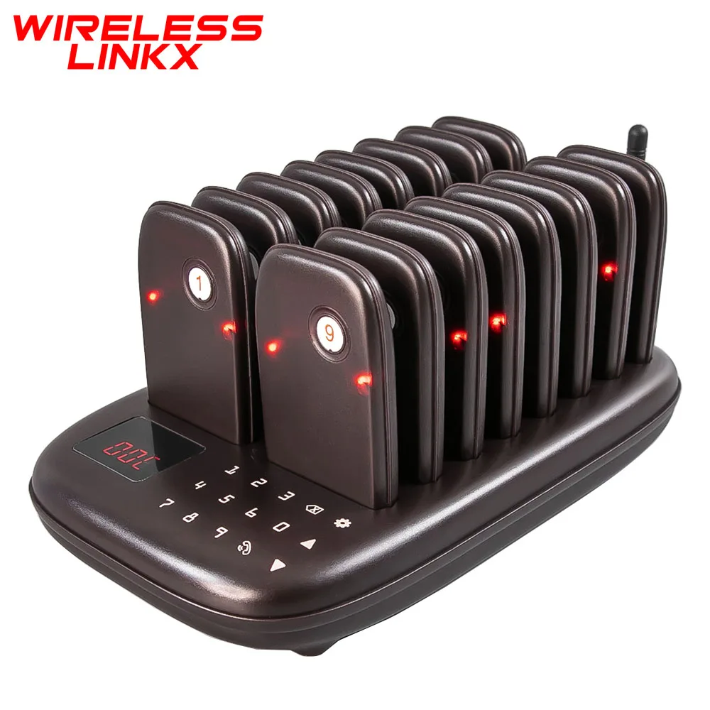 Wireless Restaurant Pager System Queue Paging System Waterproof Buzzers Food Pager Easy Clean for Coffee Shop Food Truck