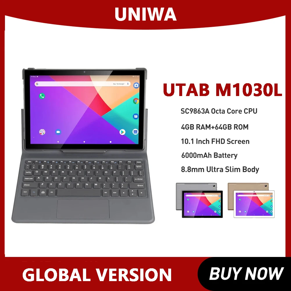 UNIWA UTAB M1030L10.1 Inch 4GB 64GB Android 9.0 4G Tablet PC 5.0MP / 13.0MP Dual SIM Call Touch Tablet Cellphone With Keypad