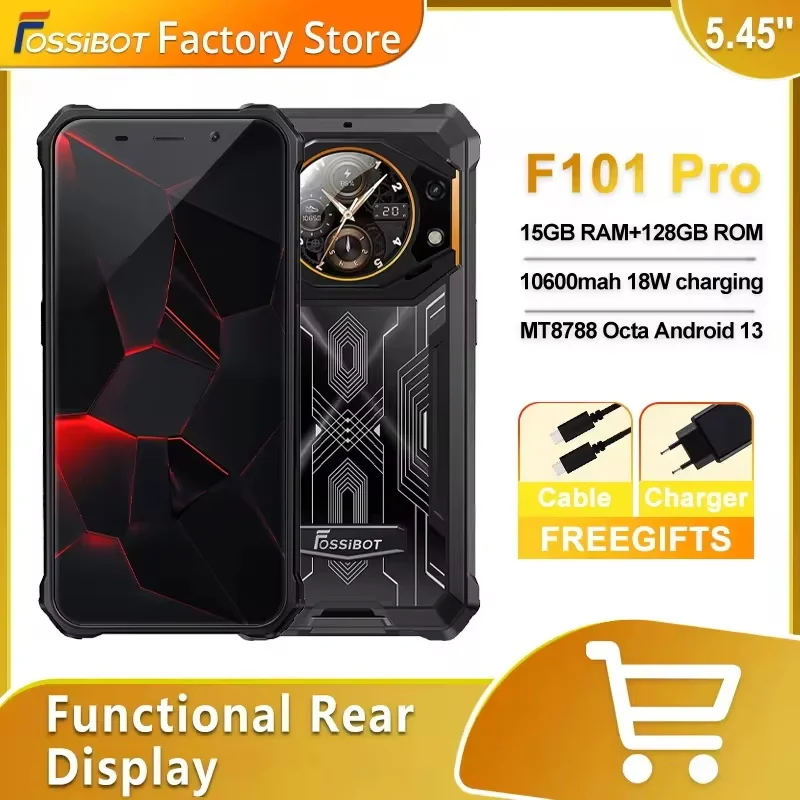 FOSSiBOT F101 PRO Smartphone 8GB 128GB 10600mAh 18W Fast Charge Mobile Phone 24MP 5.45'' HD+ Display Android 13 OS Cel