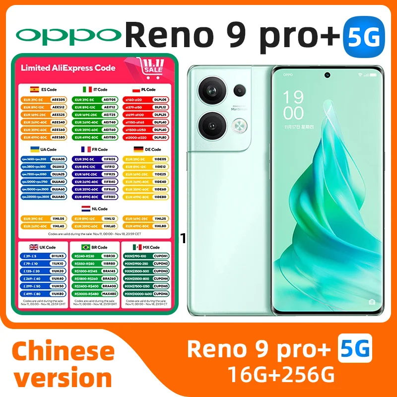 oppo Reno9 pro+ 5G Android Unlocked 6.7 inch 16GB RAM 256GB ROM All Colours in Good Condition Original used phone
