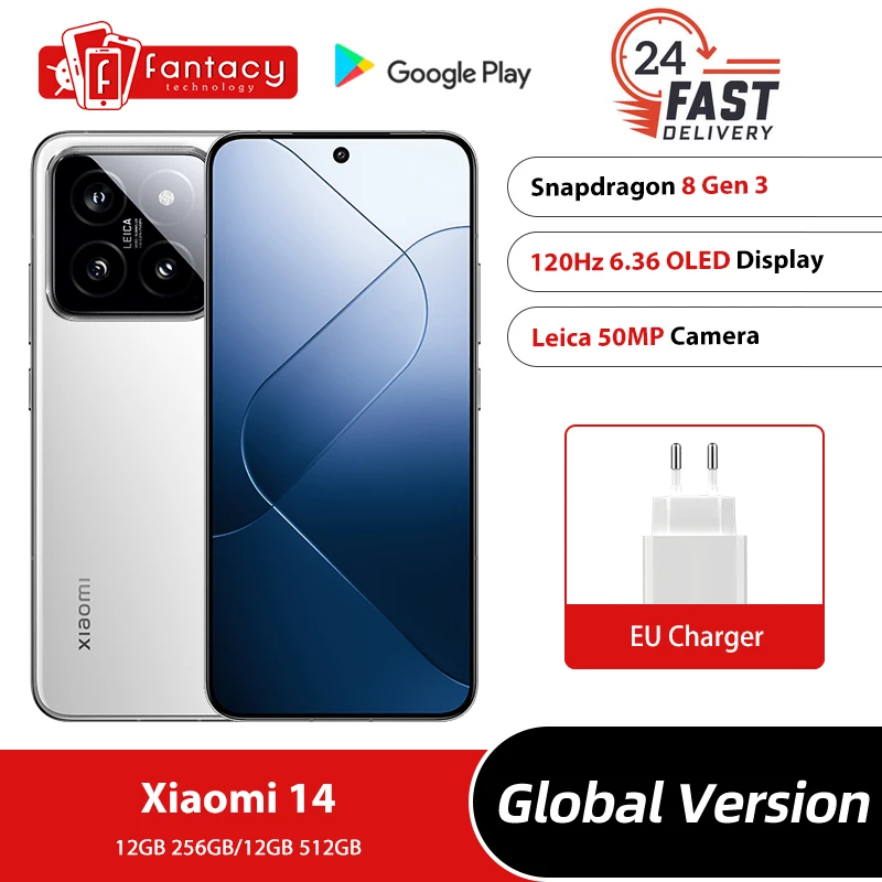 Xiaomi 14 Global Version Snapdragon® 8 Gen 3 Smartphone 1.5K 6.36" AMOLED Display 50MP Leica Camera 90W HyperCharge IP68
