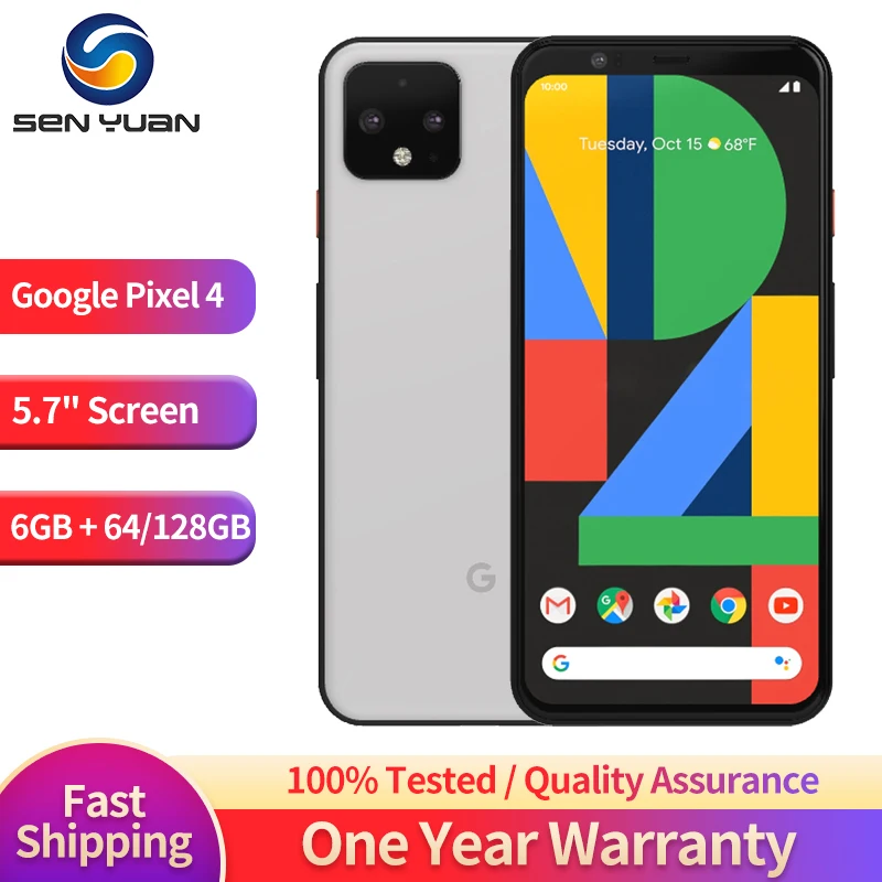 Google Pixel 4 4G Original LTE Mobile Phone 5.7" 6GB RAM 64GB/128GB ROM NFC CellPhone 12MP+16MP Octa Core Android SmartPhon