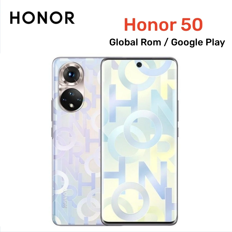 HUAWEI-Honor 50 5G Smartphone, Global ROM, 6.57 ", 108MP Camera, 128GB, 256GB ROM, Android, Google Play, Cell Phone
