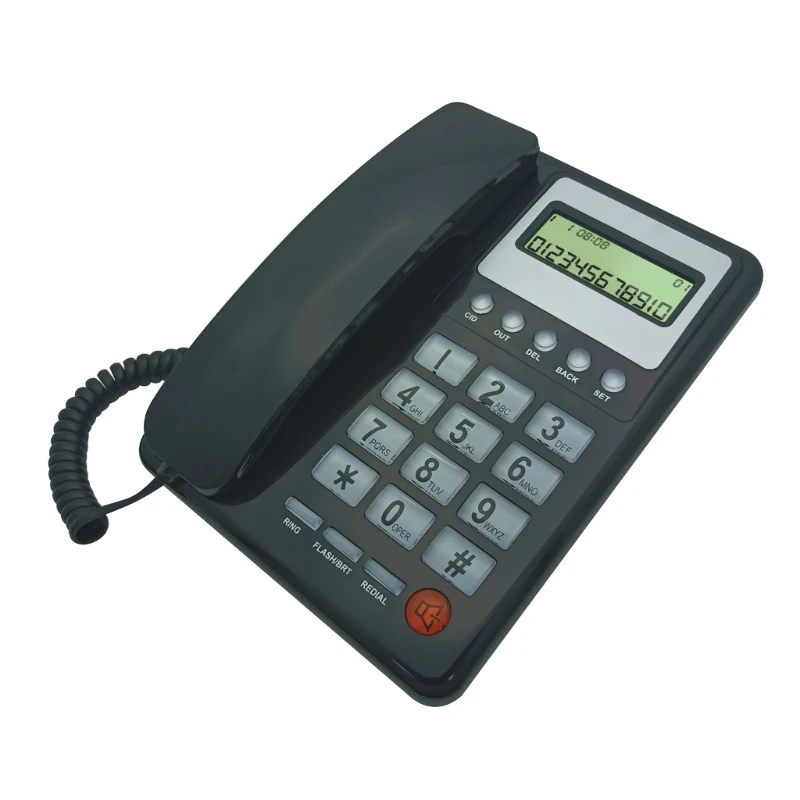 Corded Telephone with Speaker Display Landline Phone Big Button Landline Phones with Caller Identification Telephone Dropship