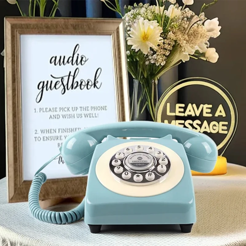 CHEETA Antique telephone Wedding Guest Audio Book Antique Telephone Decorative Recording Phone Audio Guestbook for Wedding