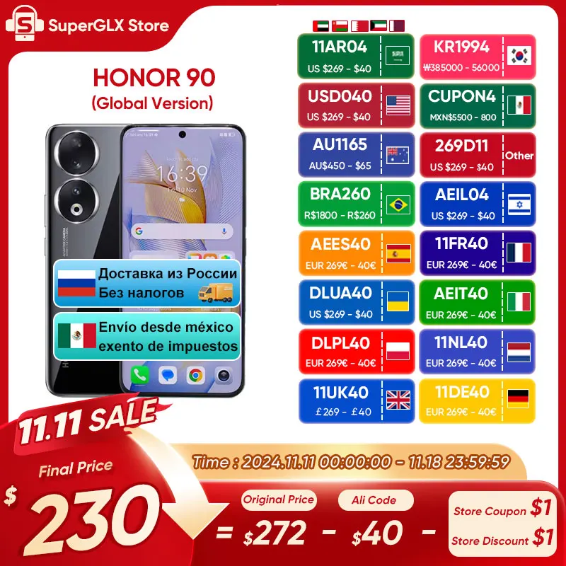 【IN STOCK】HONOR X9d Global Version 5G Smartphone 6.79" Super AMOLED Display 12GB RAM+256GB ROM 8300mAh Battery 66W NFC IP69