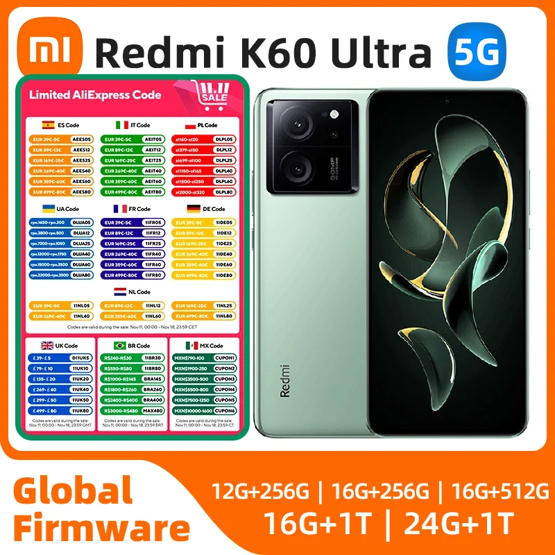 Redmi K60 Ultra Smartphone Dimensity 9200+ 6.67 inches 5000mAh Battery 120W Fast Charging Bluetooth 5.4 used phone