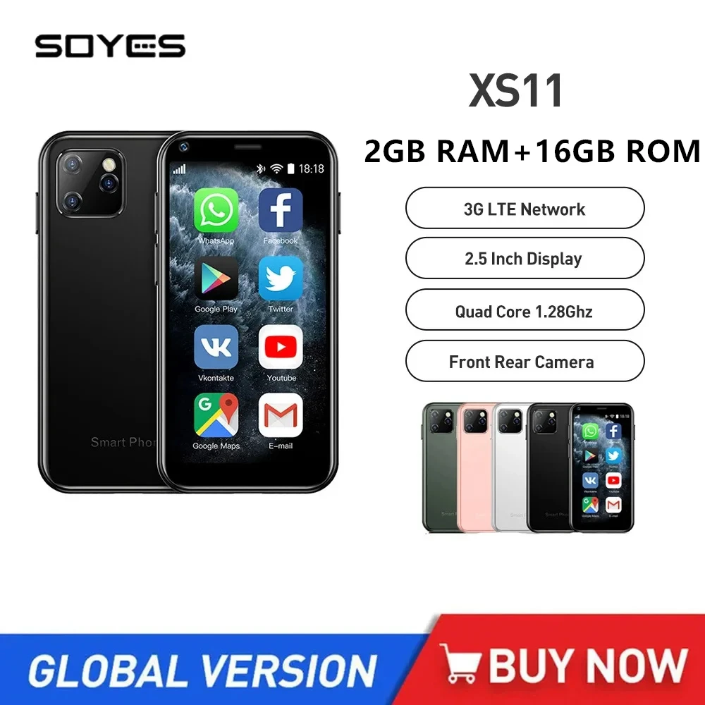 NEW SOYES XS15 3G Smartphone 3.0 " Android 8.1 Quad-core 2GB 16GB 1000mAh Dual SIM Play Store Pocket Phone Perfect Backup D