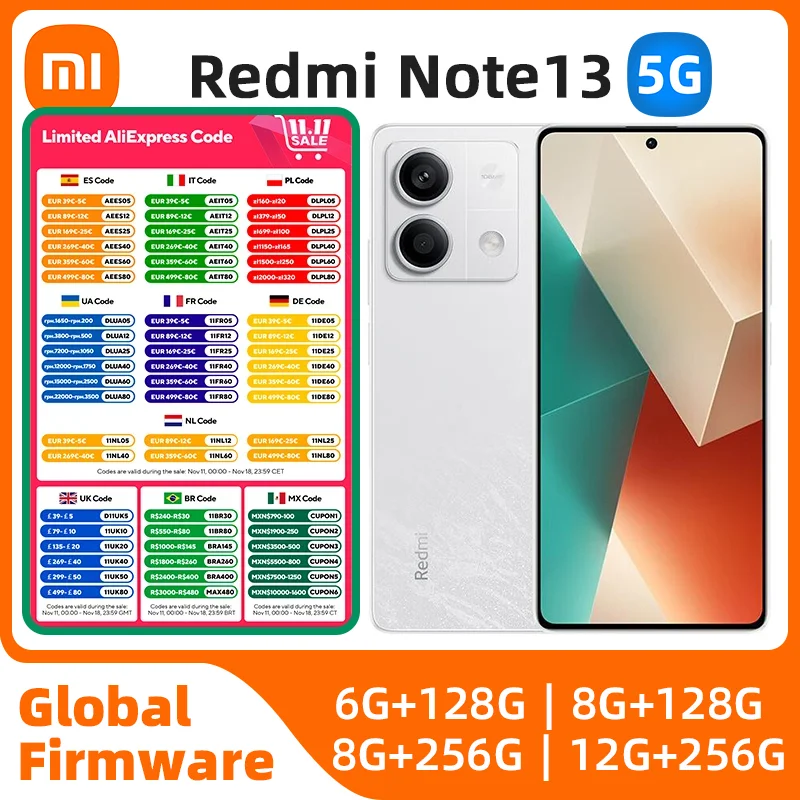 Redmi Note 13 5G 256GB 120Hz LCD Display 64MP Triple Camera 120HZ refresh rate 5000mAh 2400*1080px used phone