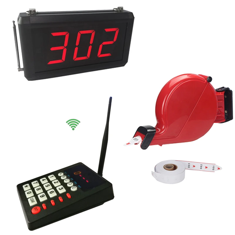 One Set Display Monitor Keyboard Ticket Dispenser Desk Column Simple Queue Management System for Hospital Restaurant