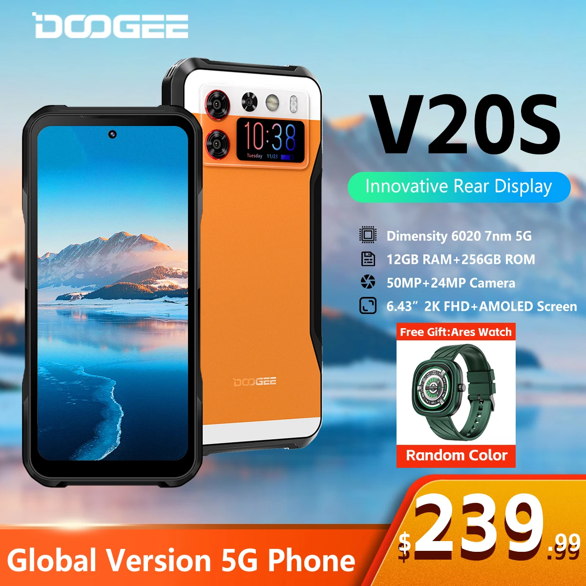 DOOGEE Blade GT Ultra 5G Rugged Smartphone Dimensity 7300 6.72'' 16GB 512GB LED Light Effect Design Ultra-thin Cell Ph