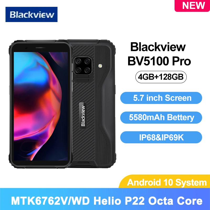 Blackview BV5100 Pro 4GB 128GB Smartphone 5.7 inch Helio P22 Octa Core 16.0MP Main Camera16.0MP 5580mAh Battery