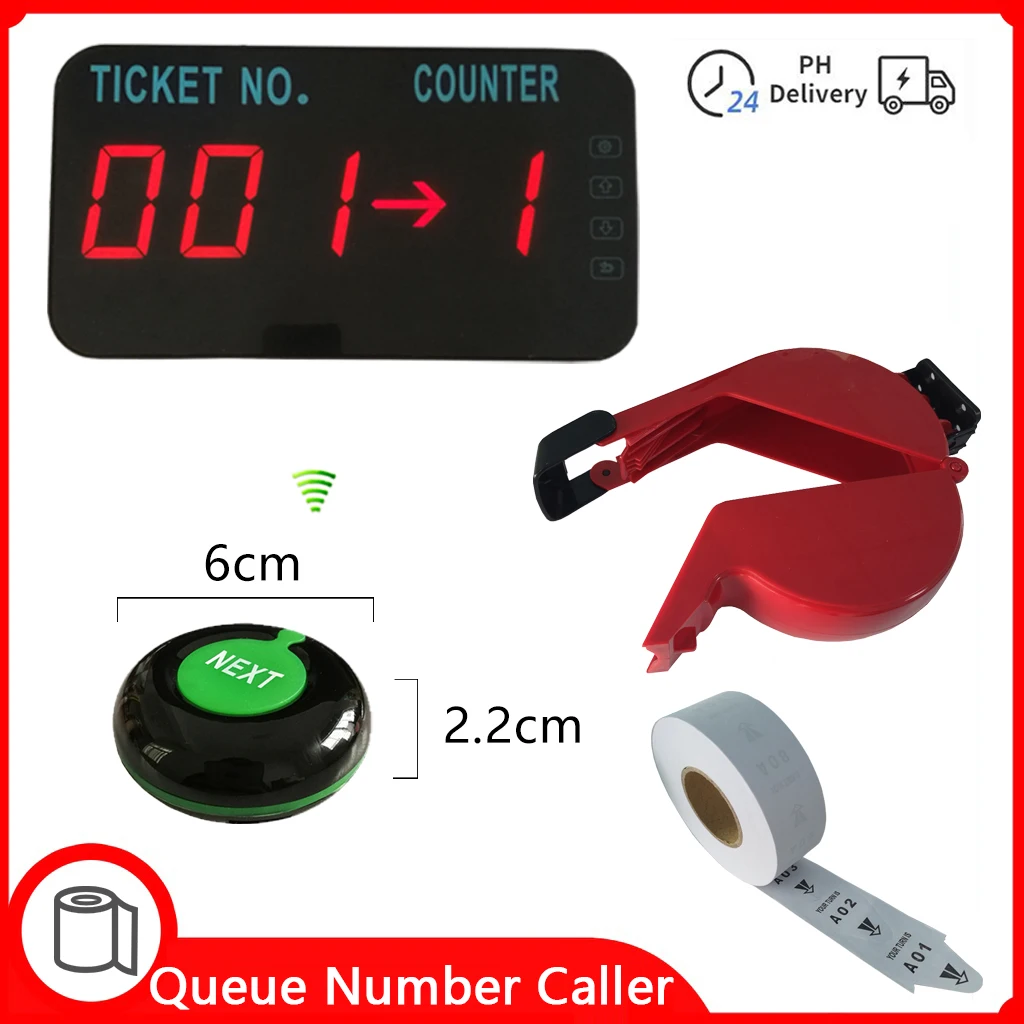 Take a Number System Queue Wireless Calling System Bank with Ticket Dispenser Loud Speaker Voice Broadcast 3 Digits Display