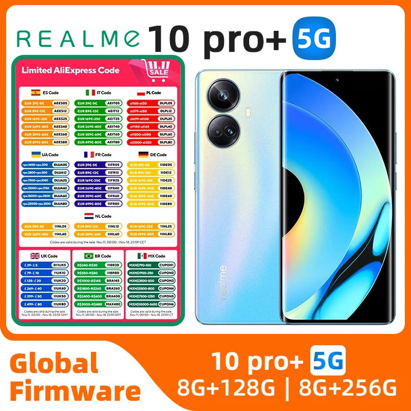 Realme 10 pro plus Android 5G Unlocked 6.7 inch 128GB/256GB All Colours in Good Condition Original used phone
