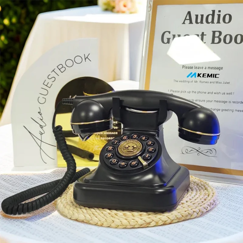 Unique Design Antique audio guestbook Recording phone Audio Voice Recording phone for wedding