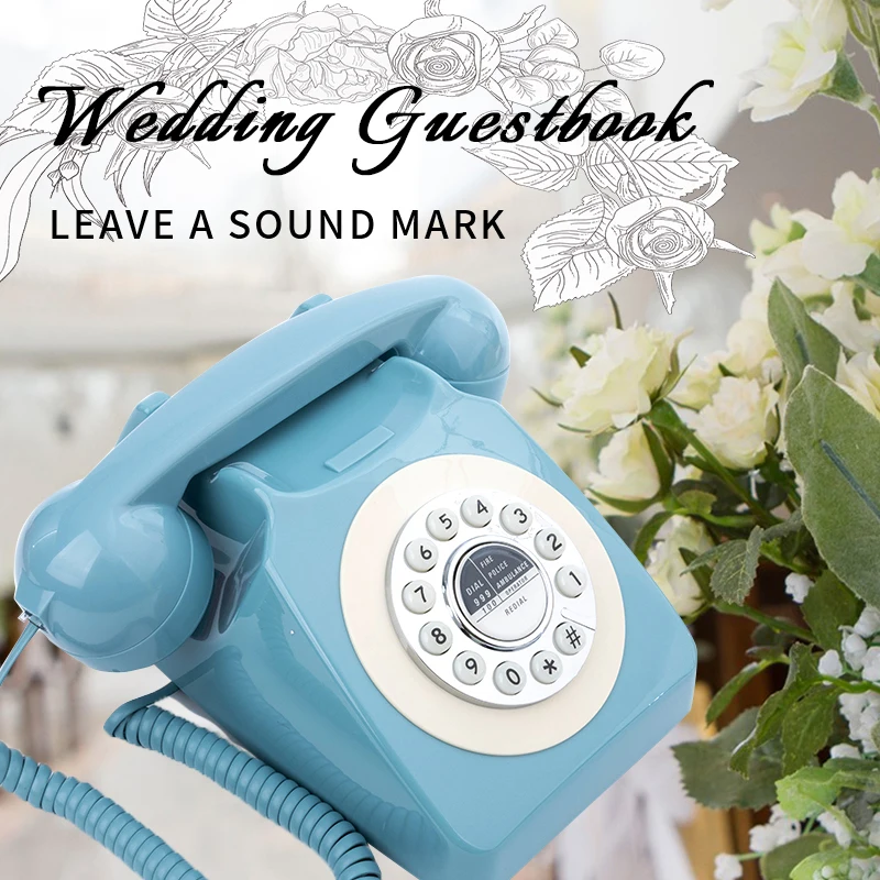 European style retro wedding guest blessing audio collection phone, used for weddings, birthdays, gatherings, prayers