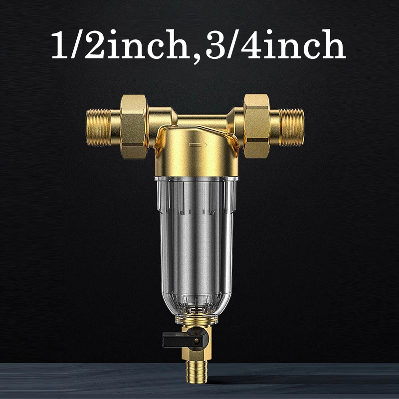 1pc 1/2"3/4" Full Copper Prefilter Water Heater Washing Machine Pre-Filter 316 Stainless Steel Filter Water Purifier A