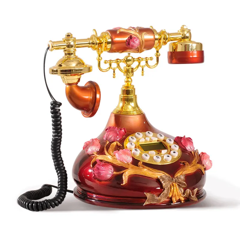 Tulip Wired Telephone European Simple Retro Landline Pastoral Antique Telephone Home Decoration Living Room