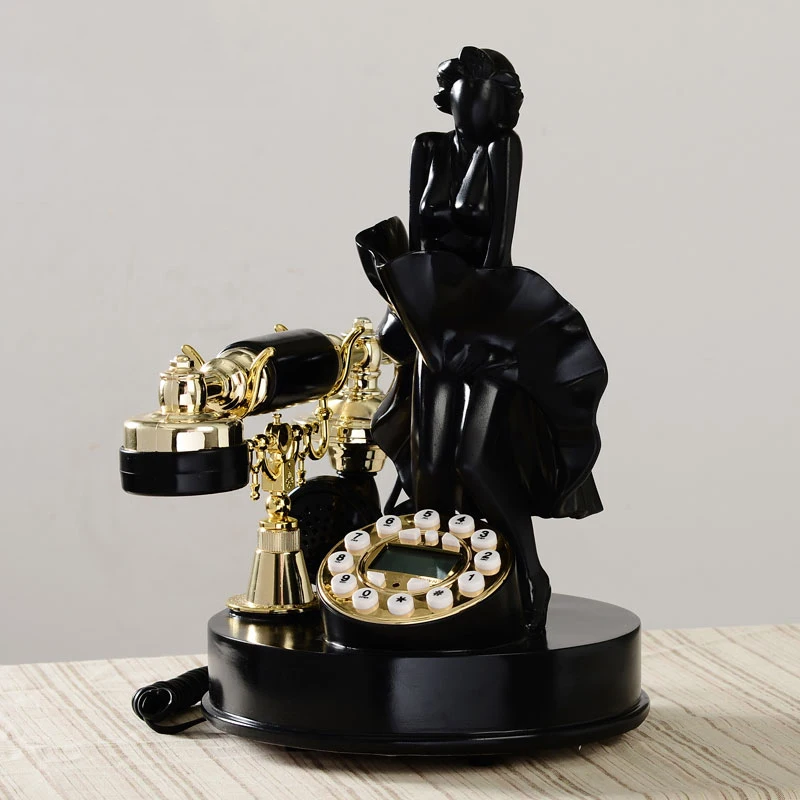 Wired Telephone European Simple Retro Landline Pastoral Antique Telephone Home Decoration Living Room Home
