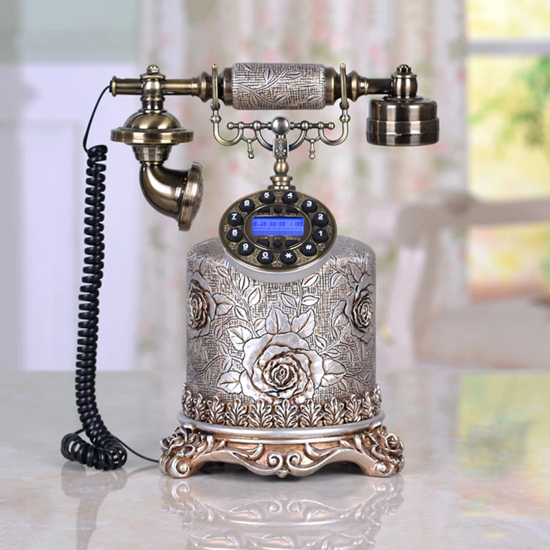 Corded Telephone European-style telephone Ancient Telephone Classical Creative Home Retro Landline Decoration