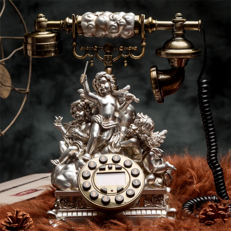 European Style Retro Telephone Wired Home Landline Living Room Antique Personality Classical Fixed Landline