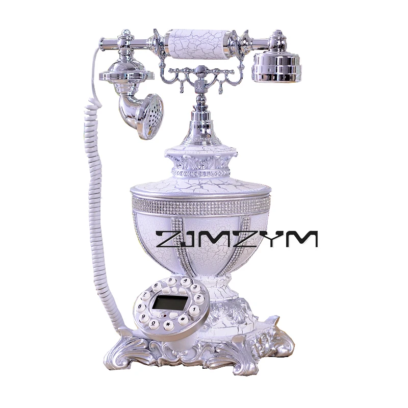 Retro Antique Telephone Exquisite Design Vintage Button Corded Telephones for Living Rooms Bedrooms Hotels Decoration