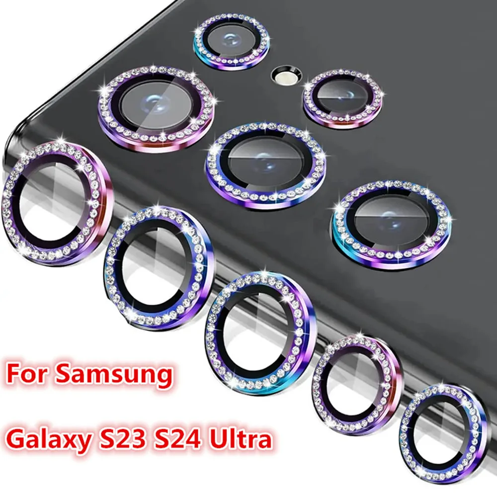 For Samsung Galaxy S24 S25 Ultra cool color diamond glass drop-proof phone camera protective case Suitable For Samsung S23 Ultra