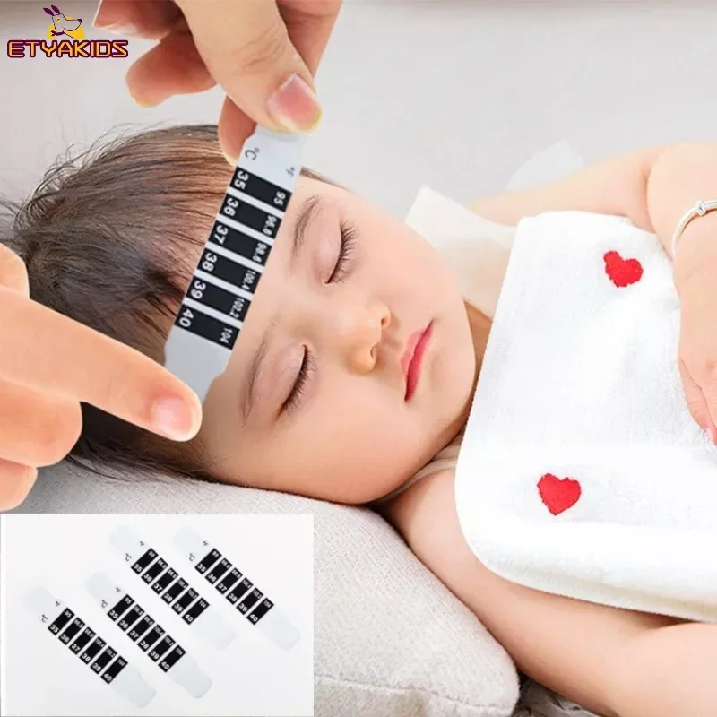 2pcs New Forehead Strip Thermometer Water Milk Thermometer Fever Body Baby Child Kid Test Temperature Sticker Baby Accessories