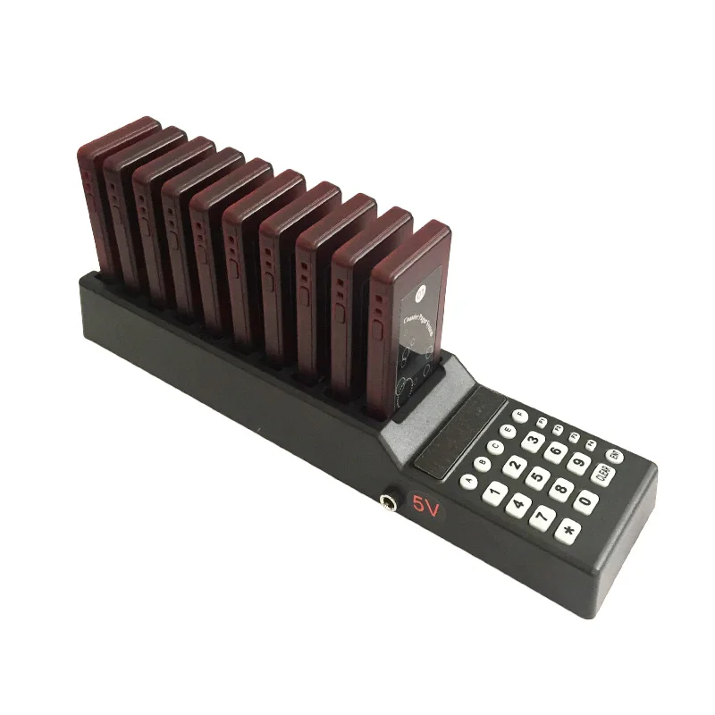Wireless Calling System Buzzer Restaurant Bar 10 Pager Receiver 1 Keypad Transmitter Guest Paging Cafe Coaster