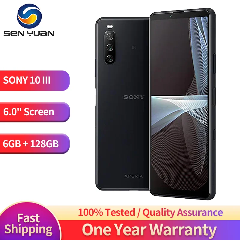 Original Sony Xperia 10iii 10 iii 5G XQ-BT52 Japanese Version 6.0" 6GB + 128GB Snapdragon Octa Core Unlocked Mobile Phone