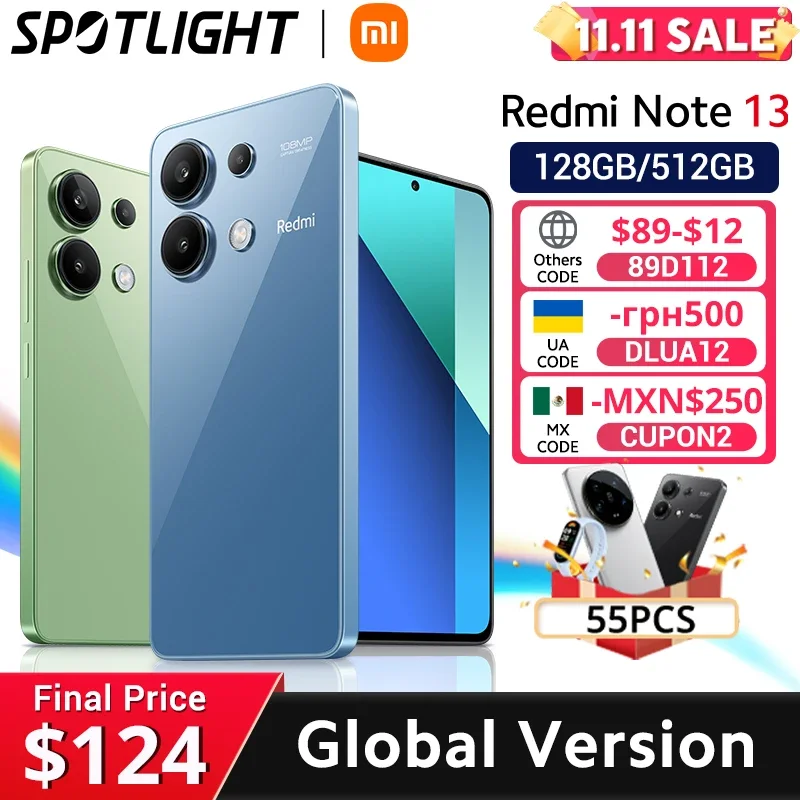 [World Premiere] Global Version Xiaomi Redmi Note 13 Smartphone Snapdragon® 685 108MP camera 120Hz AMOLED display 33W charging