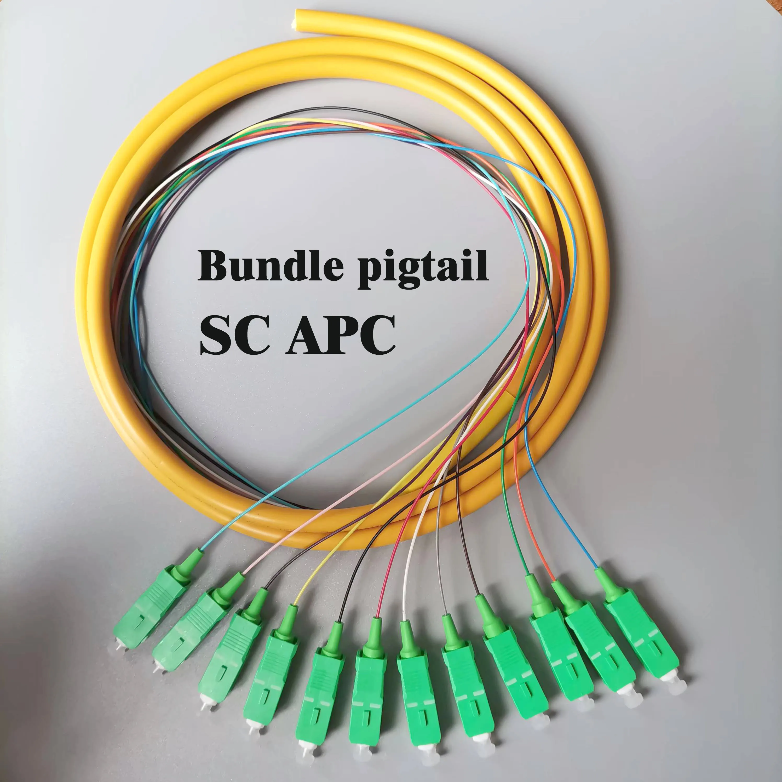 Fiber Optic Pigtail SC/APC Single Mode 1.5m SC Optical Fiber Jumper 12-Core Pigtail ODF Pigtail Bundle Pigtail