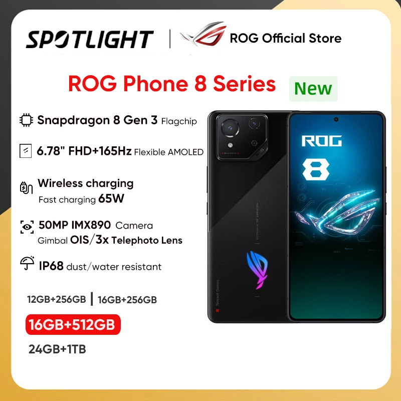ASUS ROG Phone 9&9pro Gaming Phone Snapdragon Supreme Edition Matrix Liquid Cooling 185HZ E6 Gaming Screen