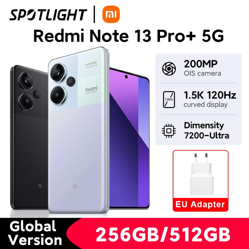 Global Version Xiaomi Redmi Note 14 Pro Plus 5G Smartphone 120W 200MP OIS Camera Snapdragon 7s Gen 3 6.67" AMOLED Display