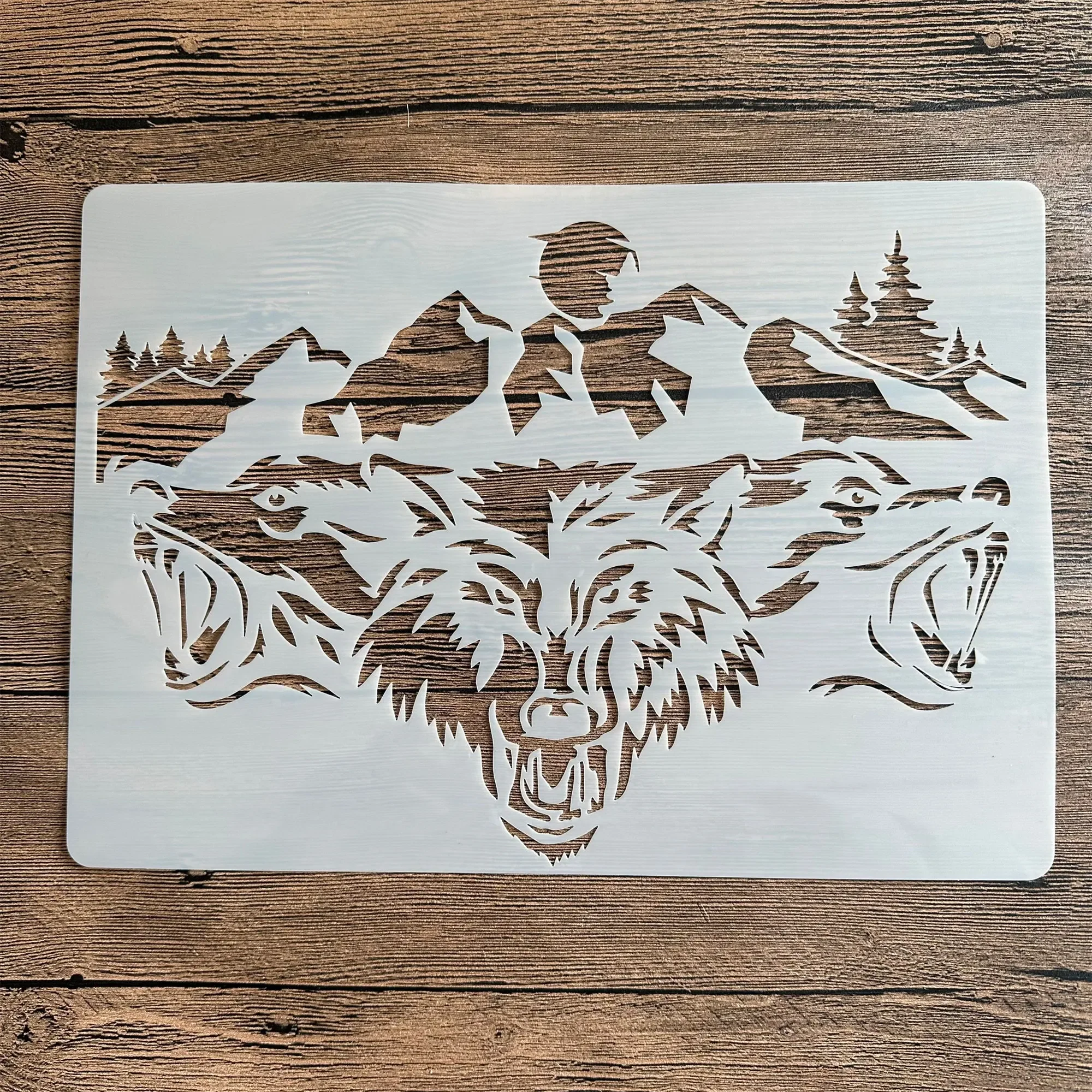 A4 29 *21cm DIY Stencils Wall Painting Scrapbook Coloring Embossing Album Decorative Paper Card Template Animal wolf