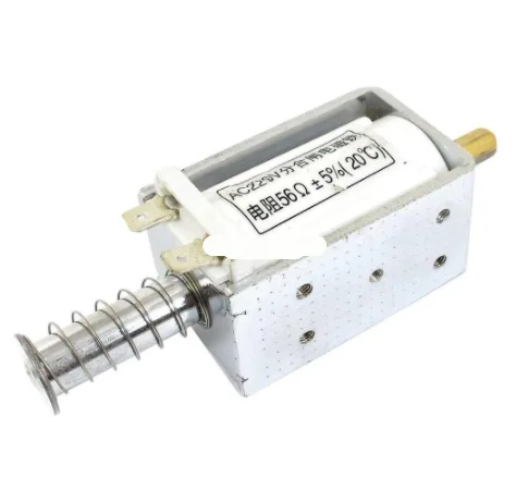 1Pc AC/DC220V 56Ω 130Ω AC/DC110V 33Ω Resistance VS1 AC/DC12V 24V Open Frame Push Pull Solenoid Electromagnet Actuator