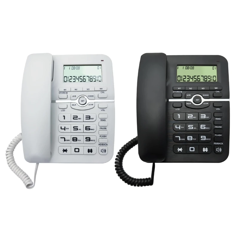 Corded Telephone Desktop Landline Telephone with Caller Display for Office
