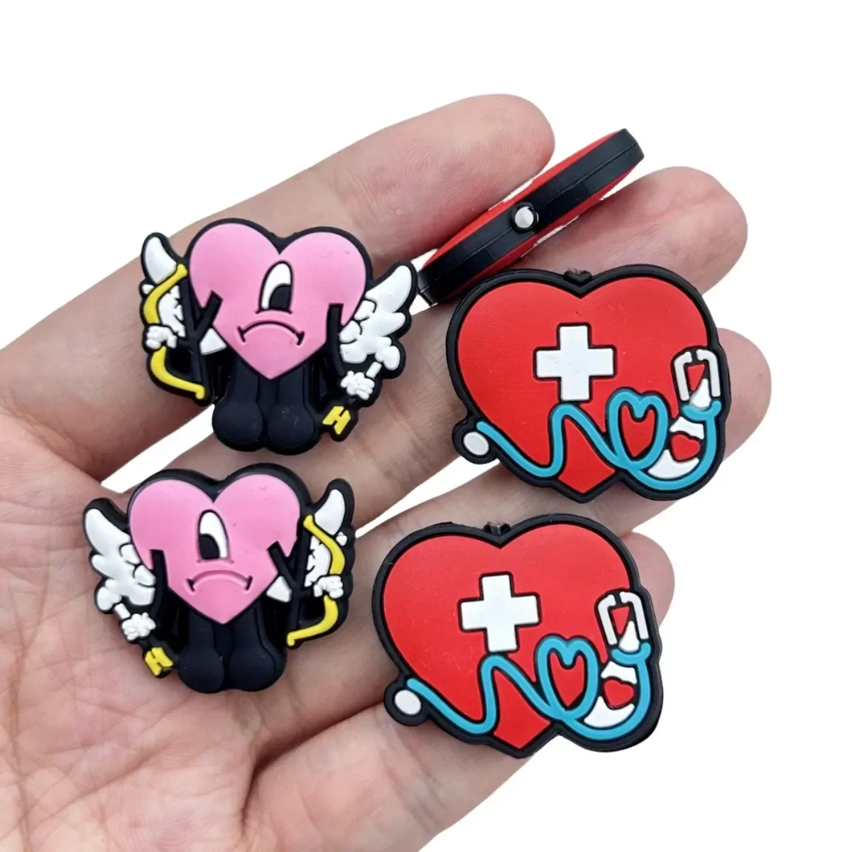 10PC Silicone Bead Love stethoscope Bead Teethe Baby DIY String Pen Bead Nipple Chains Jewelry Accessories Teethe Focal Beads
