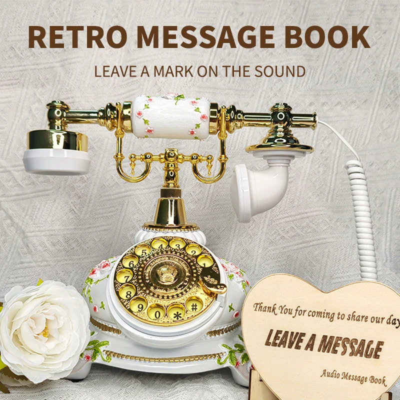 Retro European Audio Message Wedding Party Phone, Wedding Birthday Message Book Replacement, Preserving Precious Blessings
