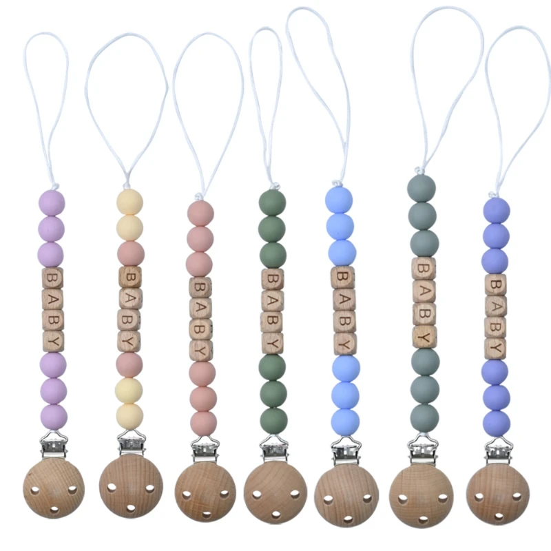 Personalized Name Handmade Custom Pacifier Chains Baby Infant Feeding Teething Pacifier Clips Holder Chain Babies Shower Gift