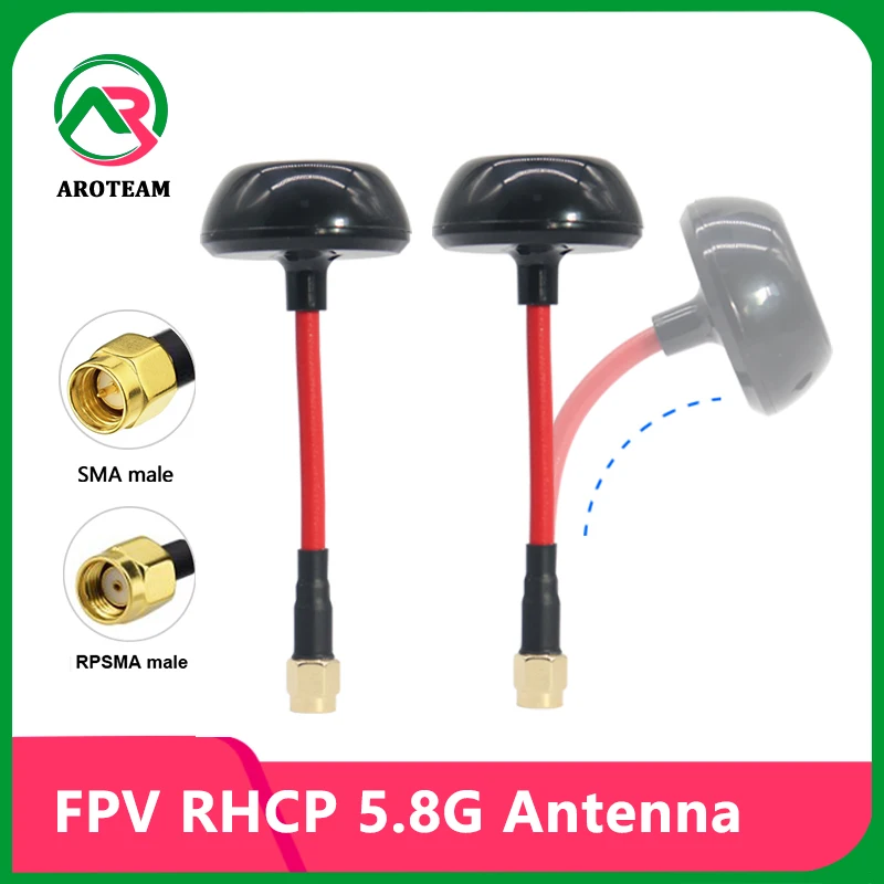 2PCS 5.8GHZ RHCP Mushroom Antenna V4 5.8G 5Dbi Omni FPV SMA RPSM Male for RC FPV Racing Freestyle Monitor Goggle