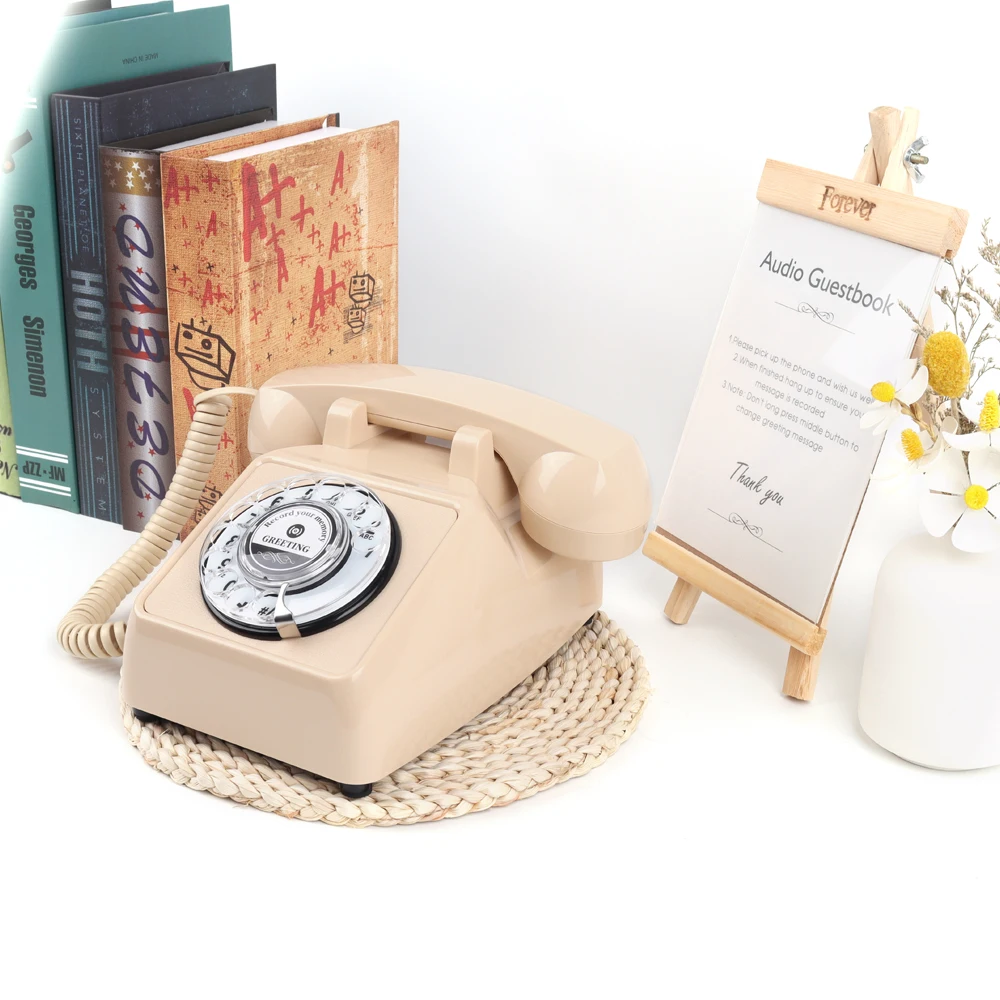 CHEETA Fast Delivery Birthday Party Antique Audio Guest Book Phone Recording Audio Guest Book Purple Phone Vintage Retro Old
