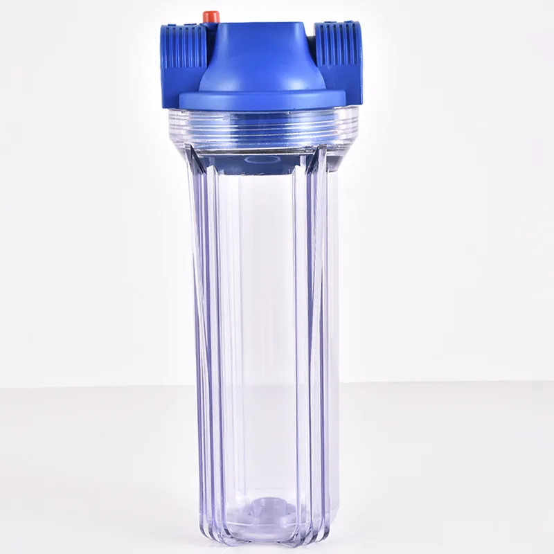 10" Clear Filter Bottle Water Purifier Pre-Filter Pipeline Filtration 1/2"3/4"1" with Exhaust Valve Water Pu