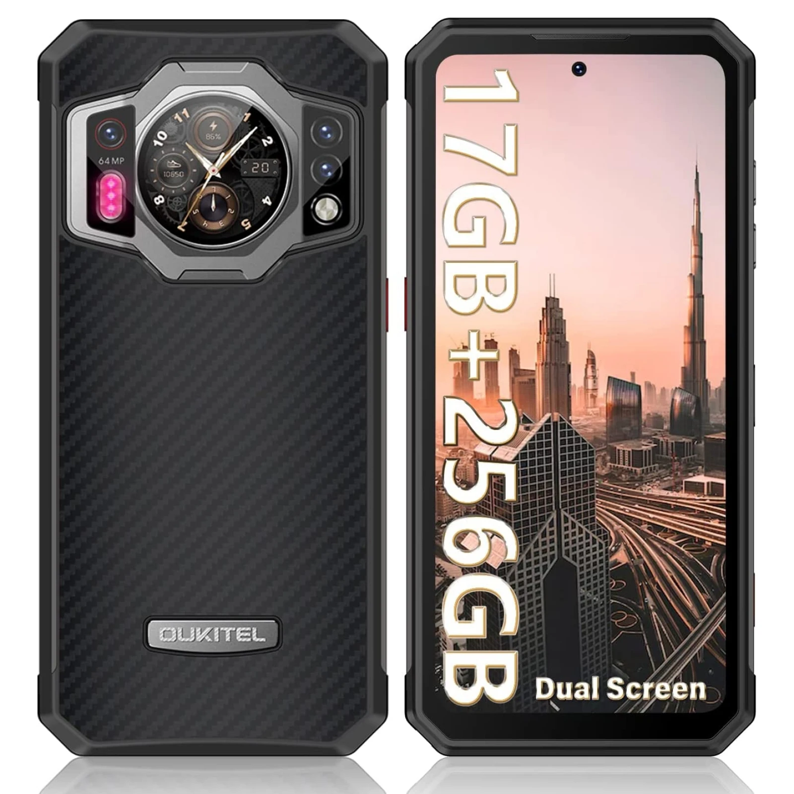 Oukitel WP21 Rugged Smartphone 6.78'' FHD+ Night Vision Helio G99 Android 12 Cellphone 12GB+256GB 64MP Camera 9800mAh 