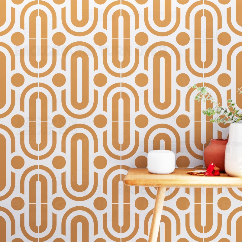 40cm - 80cm Stencil Wall Decor For Painting Plaster Template To Paint Decorative Decors Large Tiles Geometric Artdeco S185